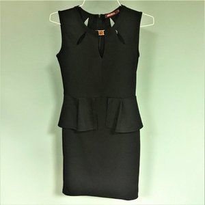 Miusol Sleeveless Peplum Dress - Black